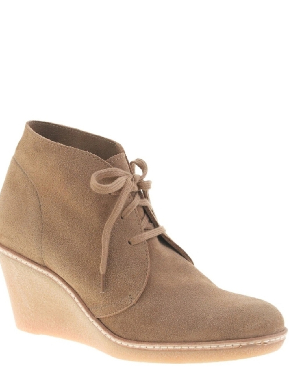 NWOT J. Crew MacAlister Wedge Ankle Boots in Taupe Suede - Size 7